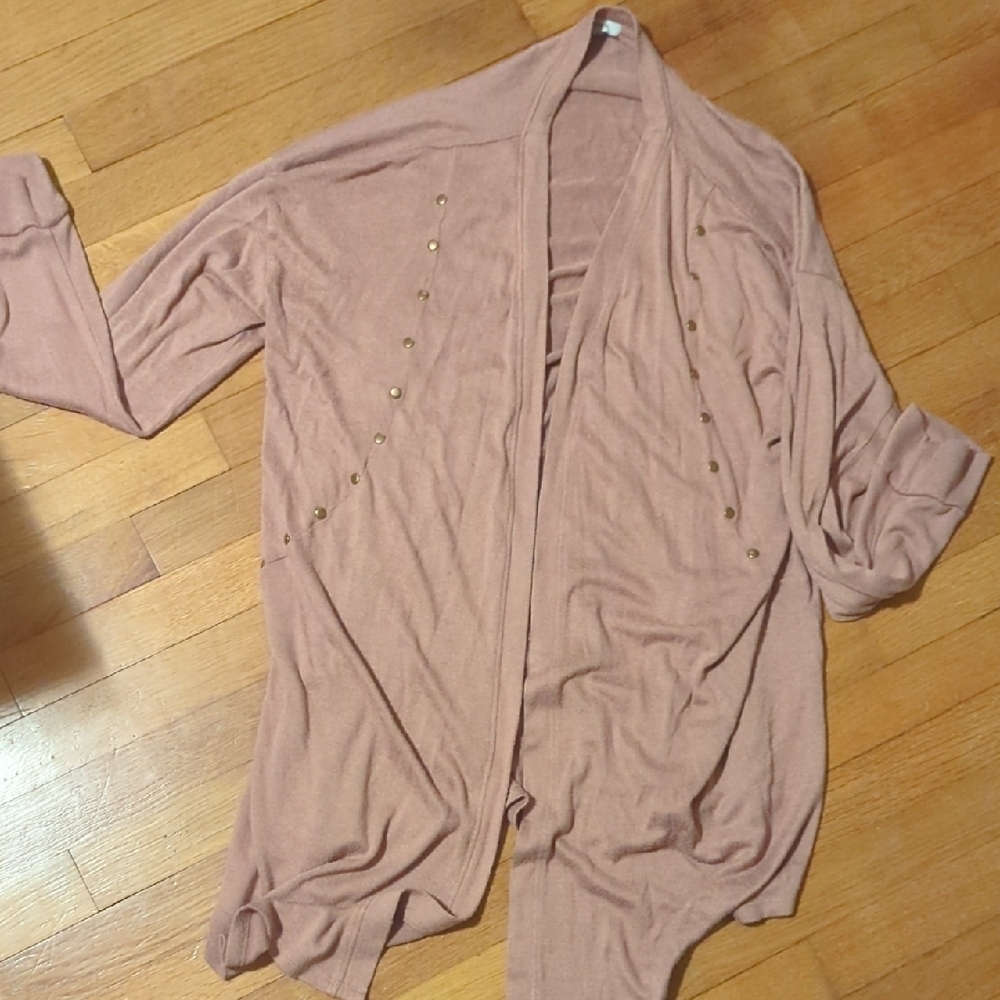 Maurices Blush Pink Studded Open Front Cardigan
